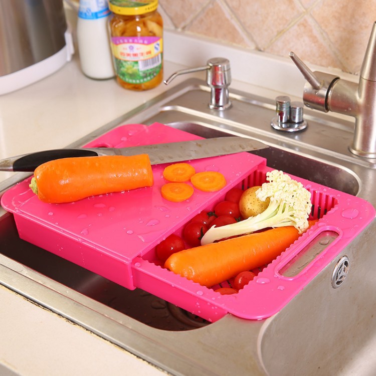 Multifunction Chopping Board with Drain Basket | Kitchen Prep Board