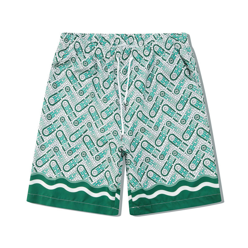 Abstract Print Shirt & Shorts Set | Retro Digital Print Casualwear
