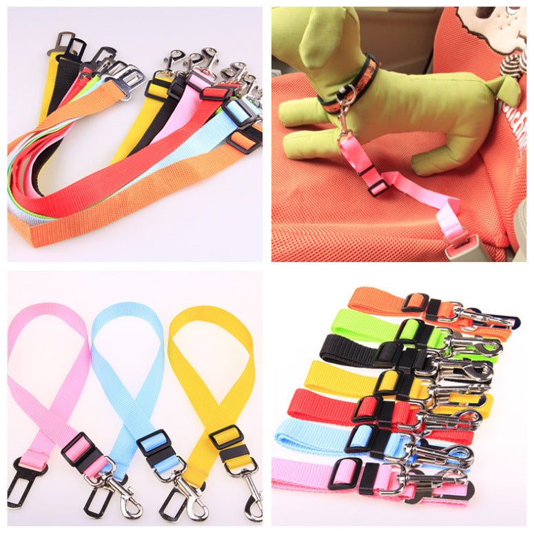 Pet Car Seat Belt Safety Lead | Adjustable Nylon Dog Travel Tether