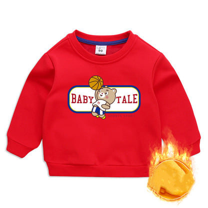 Children's Cartoon Bear Fleece Sweatshirt | Boys Warm Pullover