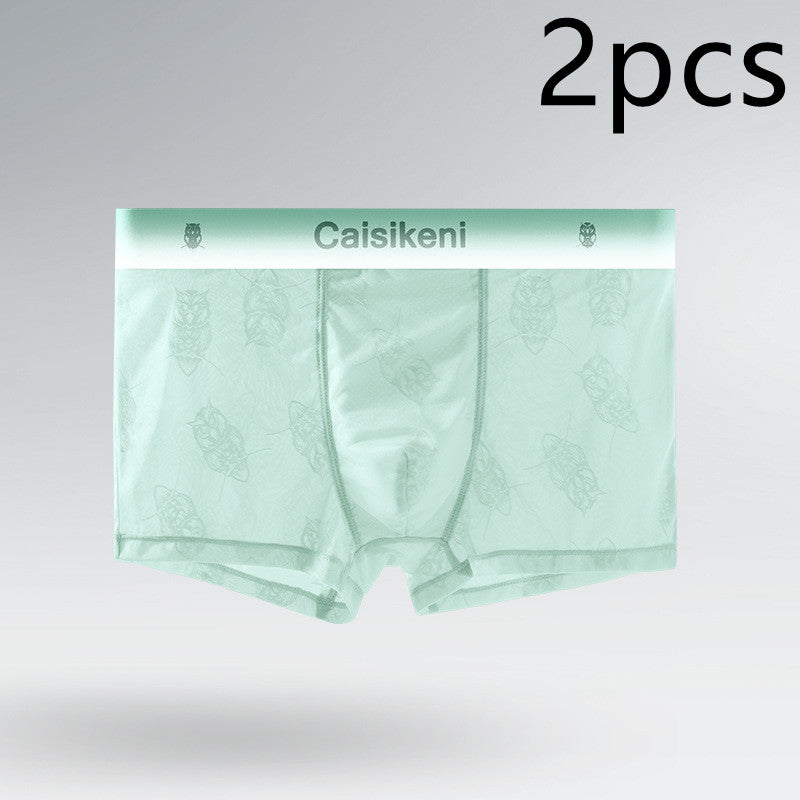 Men's Ice Silk Mesh Boxer Briefs – Quick-Dry Gradient Underwear