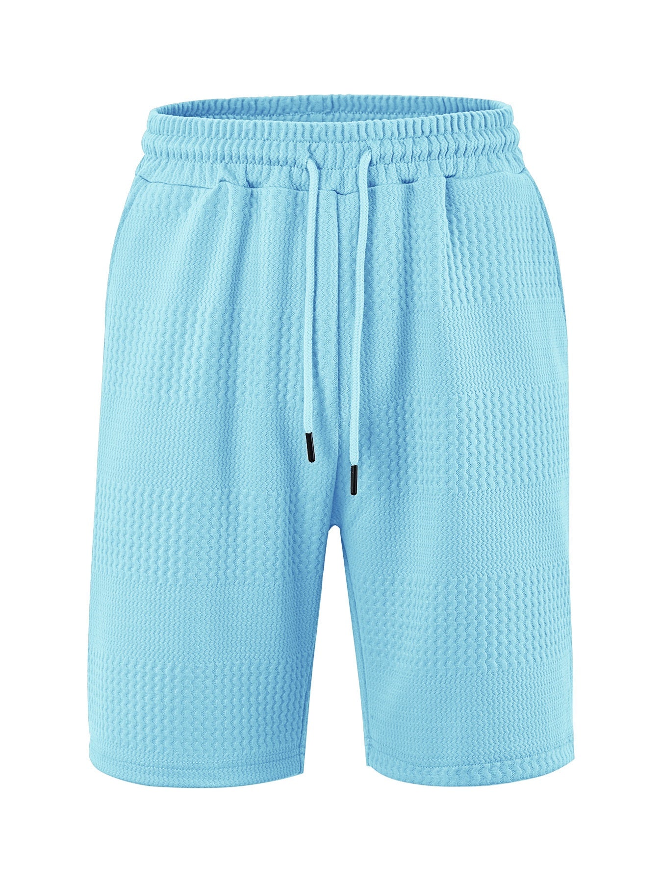 Men's Jacquard Stripe Casual Shorts | Polyester Loose Fit S-3XL