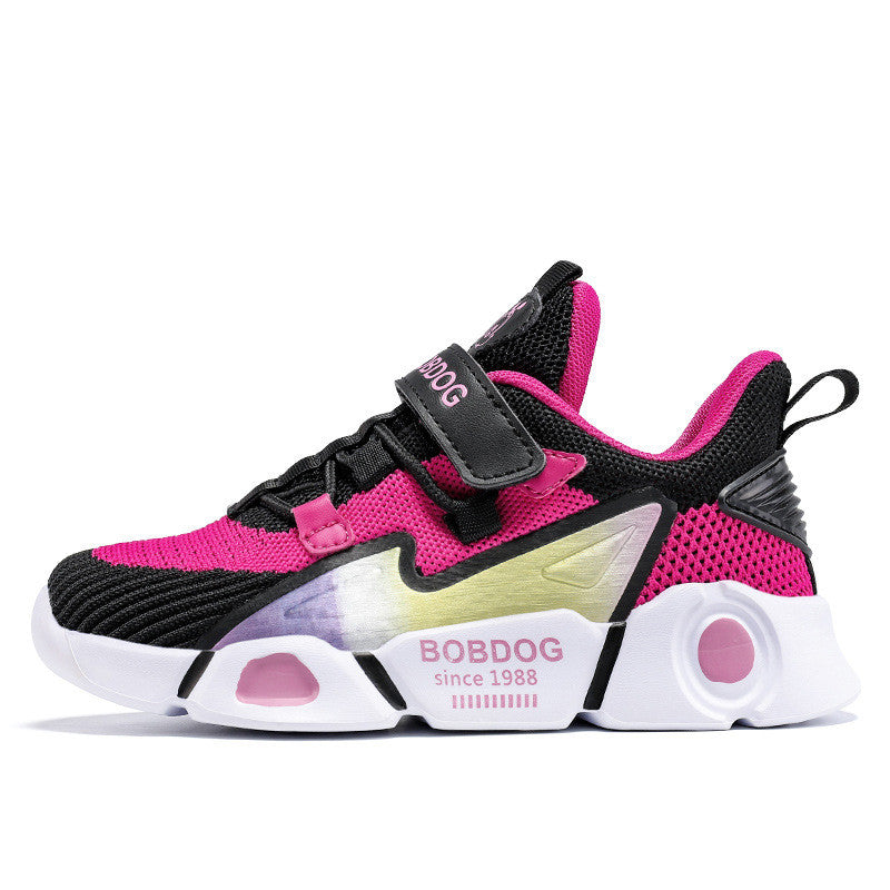 Children's Double Mesh Velcro Trainers | Unisex Lightweight Kids Shoes EU 27-37