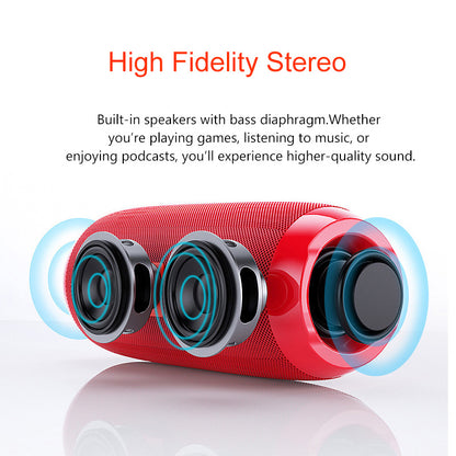 Portable Bluetooth Speaker with FM Radio & IPX5 Waterproofing