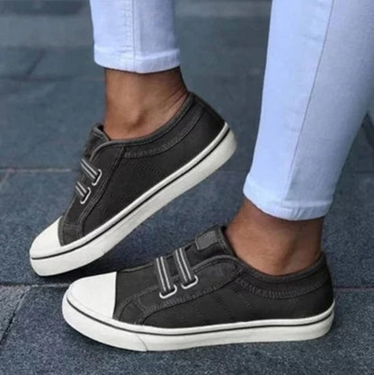 Laceless Canvas Flat Loafers - Lightweight Slip-On Casual Sneakers
