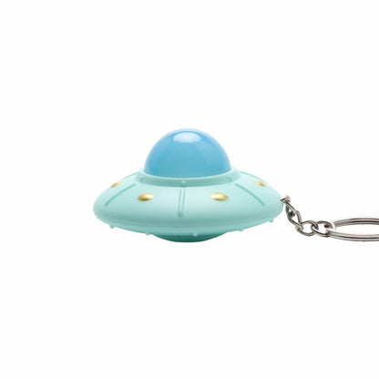Light-Up Sound Flying Saucer Keychain | Luminous Plastic Pendant | 4 Colours
