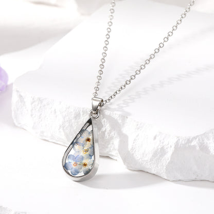 Dried Flower Waterdrop Jewellery | Resin Botanical Necklace & Earrings