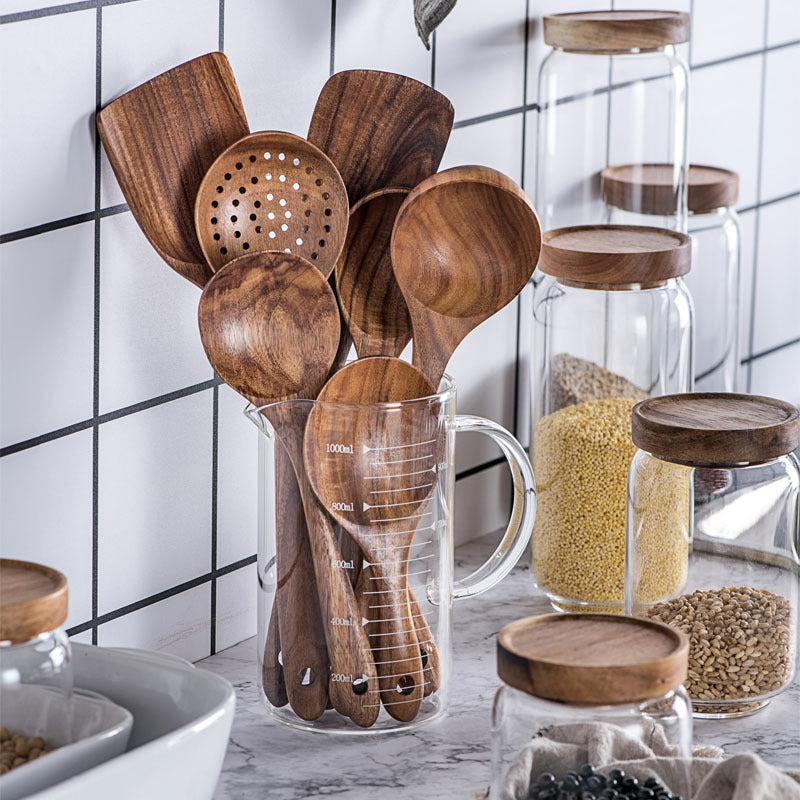 Natural Wood Kitchen Utensil Set