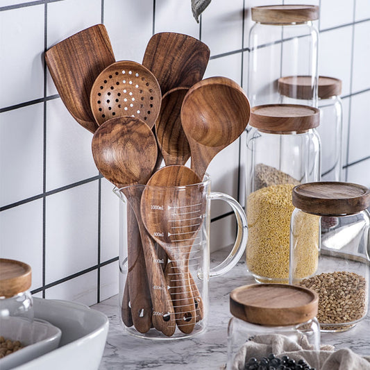 Natural Wood Kitchen Utensil Set