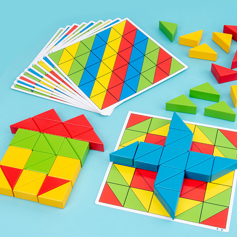 Wisdom Triangle Wooden Building Block Puzzle - Beech Wood Logic Toy
