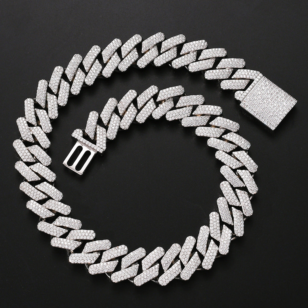 Cuban Chain Zircon Necklace & Bracelet | Gold, Rose Gold & Silver