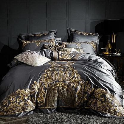 Embroidered Cotton Quilt Cover Set | Double, King & Super King