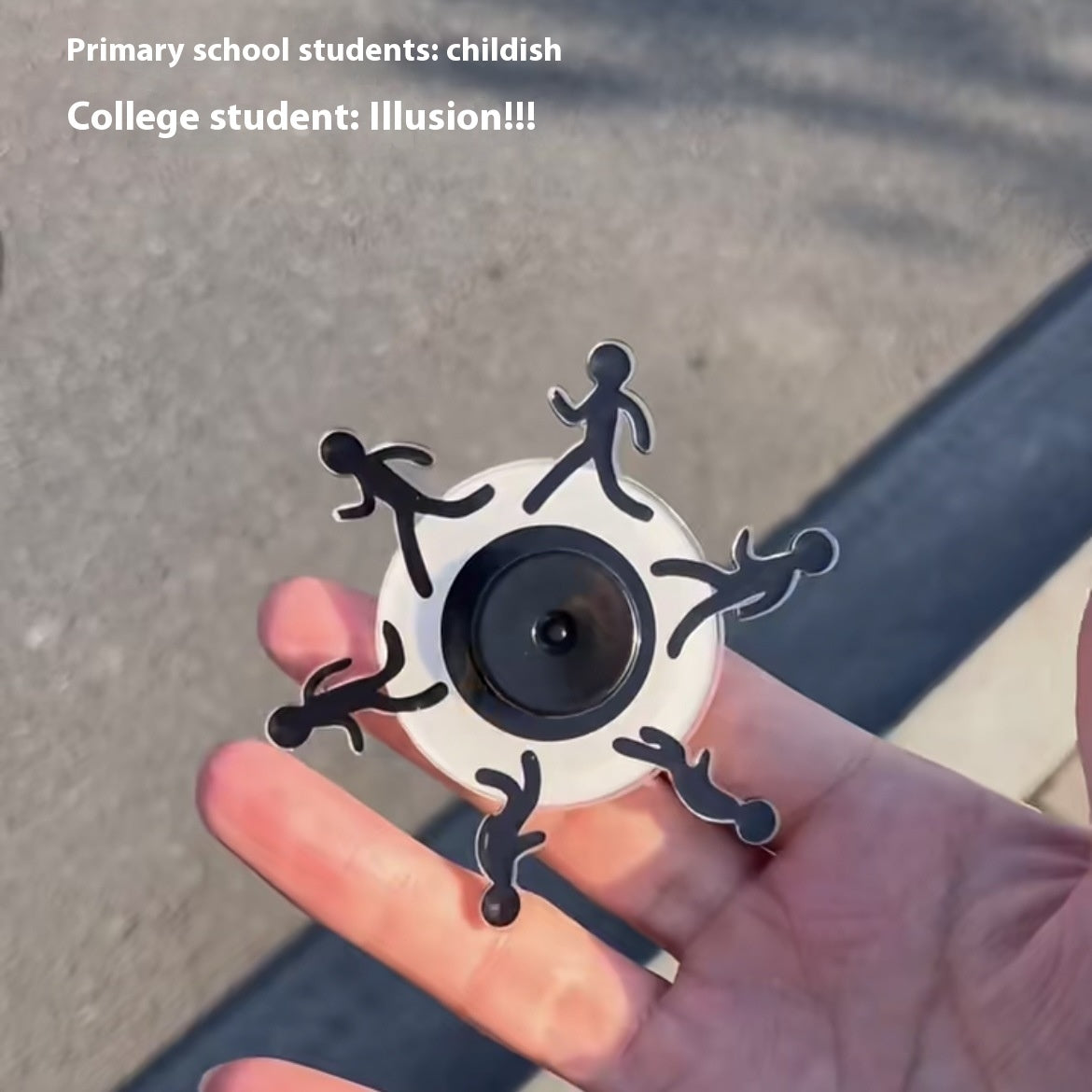 Stickman Running Fingertip Gyro | Animated Acrylic Fidget Spinner Toy