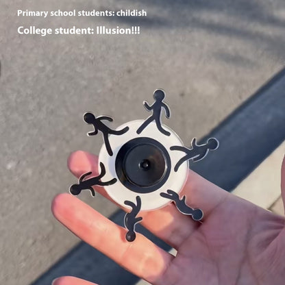 Stickman Running Fingertip Gyro | Animated Acrylic Fidget Spinner Toy