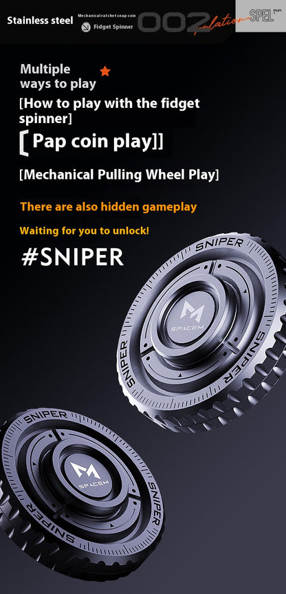 Sniper Stainless Steel Multi-Play Gyro Fidget Toy | Premium EDC Gift