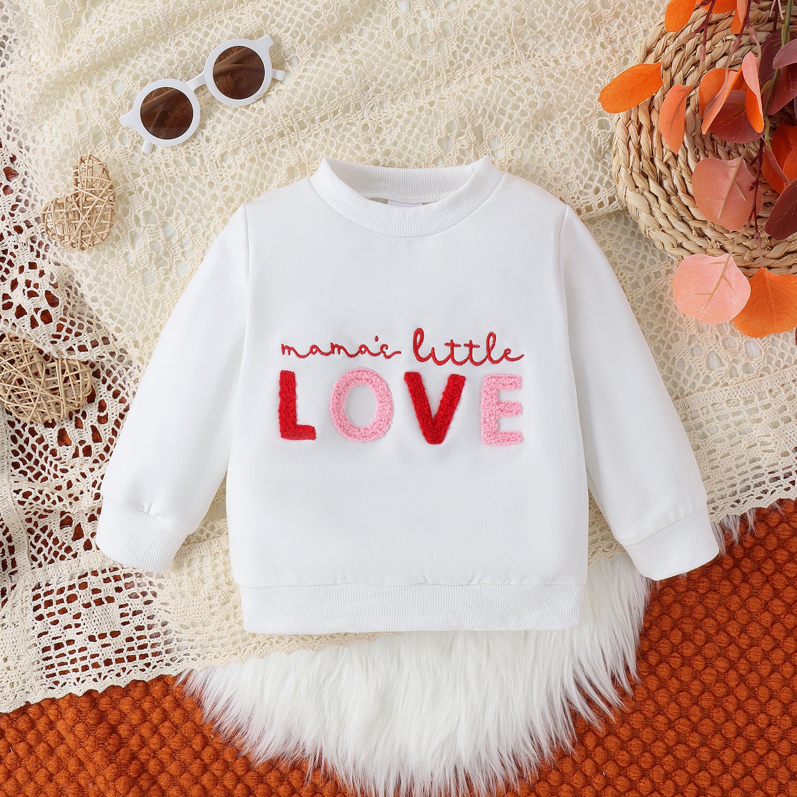 Girls Letter Print Cotton Sweatshirt – Long Sleeve Kids Pullover