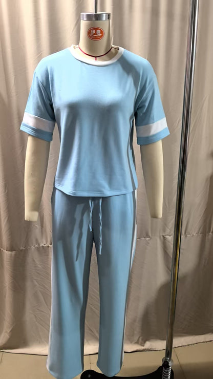 Women's Colour-Block Two-Piece Casual Set