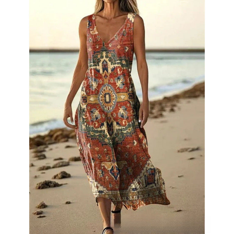 Women's 3D Print A-Line Flared Dress | Artistic Retro