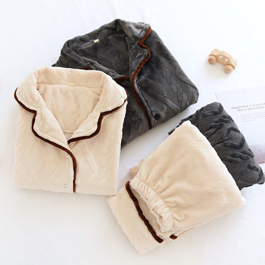Couples Flannel Pyjama Set | Soft Polyester Autumn Winter Loungewear