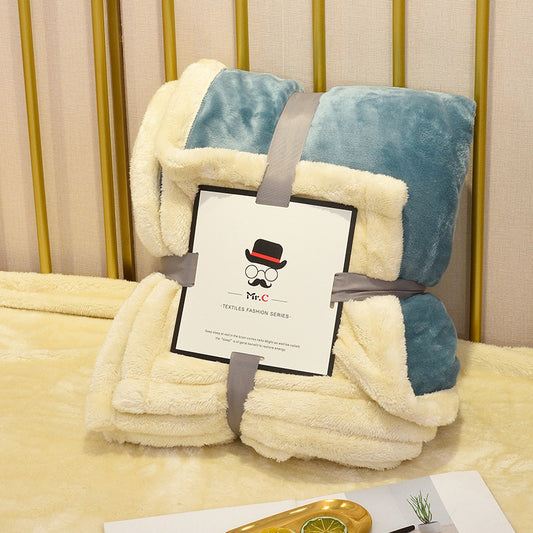 Double-Layer Flannel Throw Blanket | Sofa & Bed Blanket