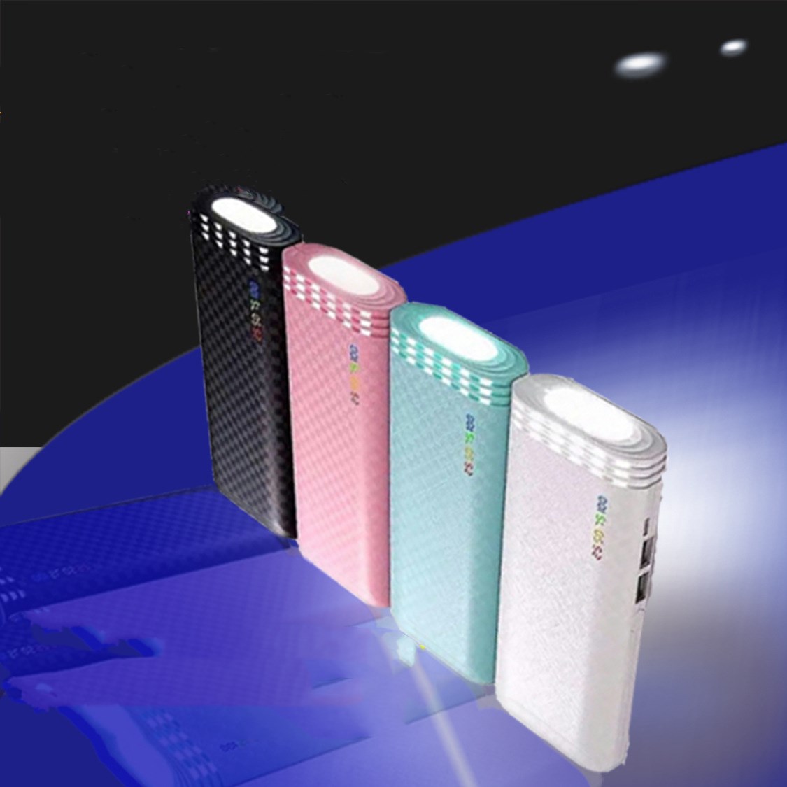 Cosmic Lighthouse Power Bank – 10000mAh LED Indicator Blue, White, Pink & Black