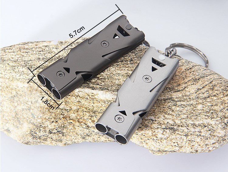 Emergency Keychain Whistle – Loud Survival Signal Whistle Silver & Black