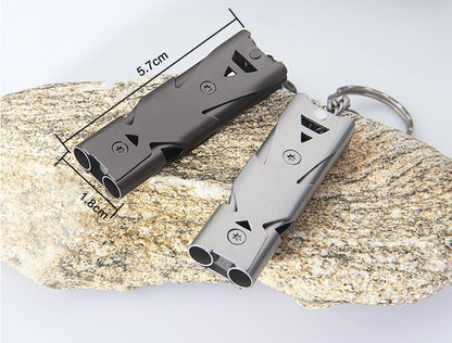 Emergency Keychain Whistle – Loud Survival Signal Whistle Silver & Black