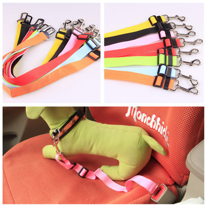 Pet Car Seat Belt Safety Lead | Adjustable Nylon Dog Travel Tether