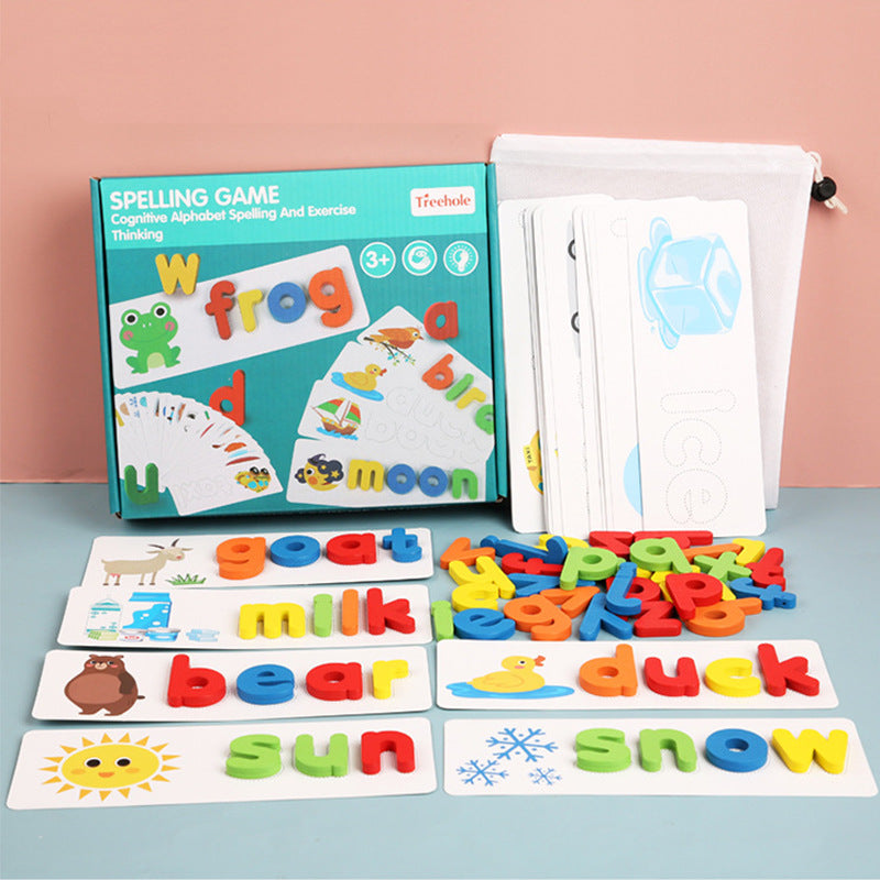 Wooden Letter Spelling Board English Alphabet Toy Ages 4-6 - JParker Collections