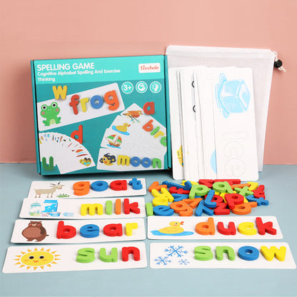 Wooden Letter Spelling Board English Alphabet Toy Ages 4-6 - JParker Collections