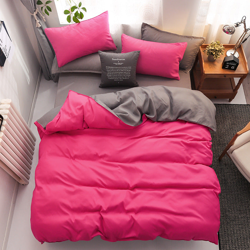Brushed Plain Weave 4-Piece Bedding Set – 9 Colours, 5 Sizes