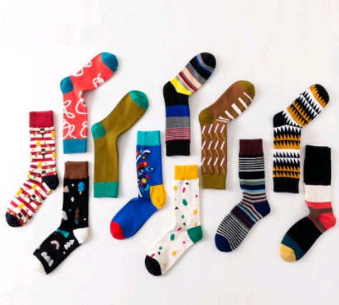 Men’s Novelty Jacquard Cotton Socks 10 Patterns Fireworks Christmas Tree
