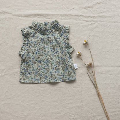 Girls' Baby Floral Sleeveless Vest Top – Korean Style | 4 Designs