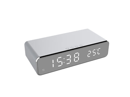 LED Digital Alarm Clock with Wireless Charger | Desktop Clock with Thermometer
