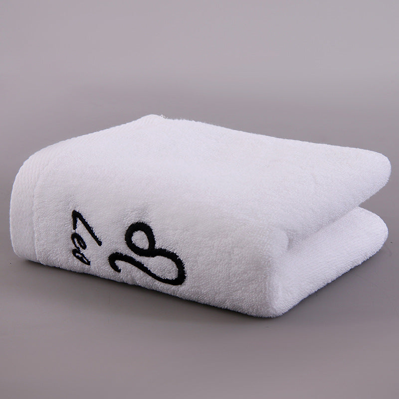 Zodiac Constellation Embroidered Cotton Towel | All 12 Star Signs | 2 Sizes