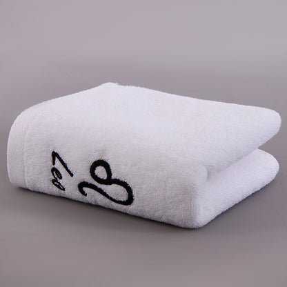 Zodiac Constellation Embroidered Cotton Towel | All 12 Star Signs | 2 Sizes