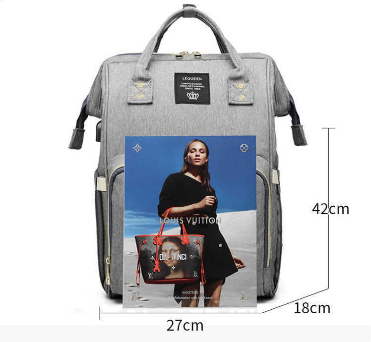 Large Capacity Mummy Nappy Bag – Oxford Cloth, 4-Way Carry