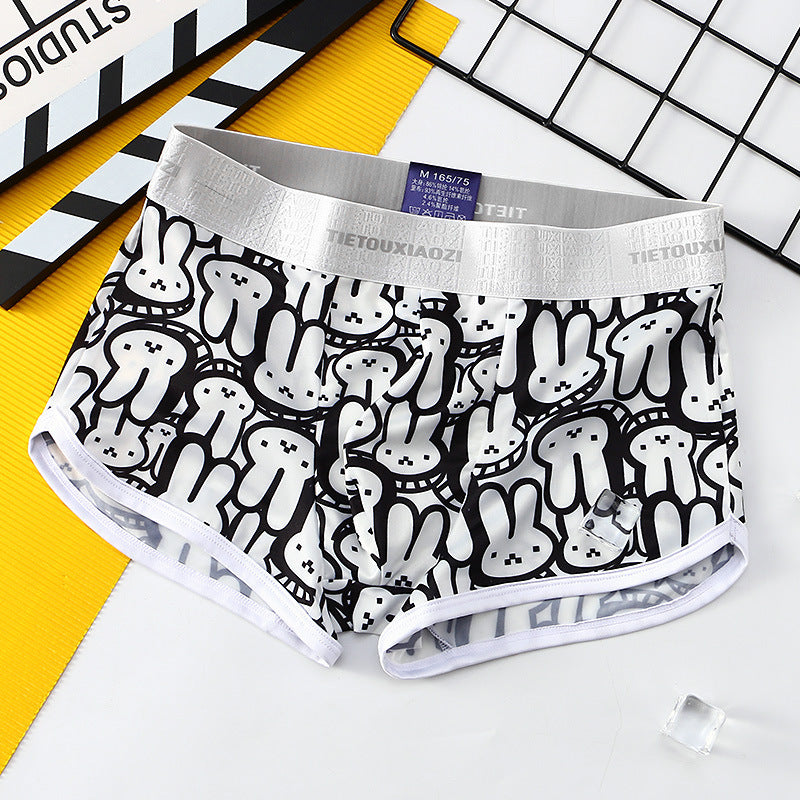 Men's Ice Silk Animal Print Boxer Briefs – Quick-Dry Breathable 5 Colours