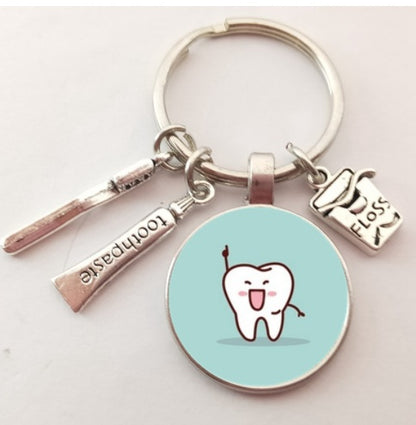 Novelty Tooth Glass Charm Keychain | 9 Styles
