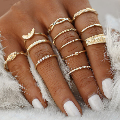 Women's Alloy Ring Set with Gemstone Inlay | 26 Designs | Stackable Rings