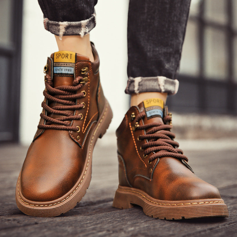 Men's Retro Low-Heel Martin Boots | British Style