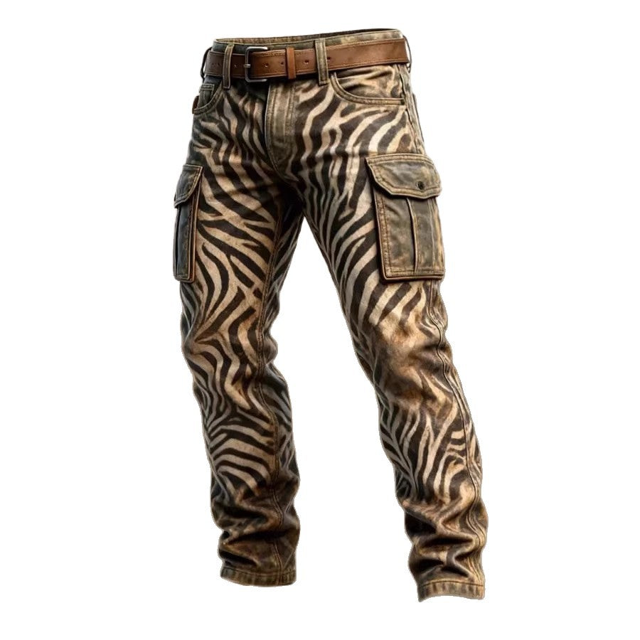Men's Retro Print Straight-Leg Trousers | 12 Designs | S-5XL