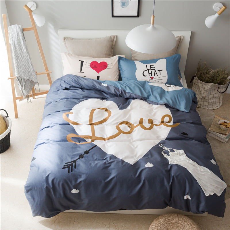 Cartoon Print Cotton Bedding Set 4 Piece | 32 Designs