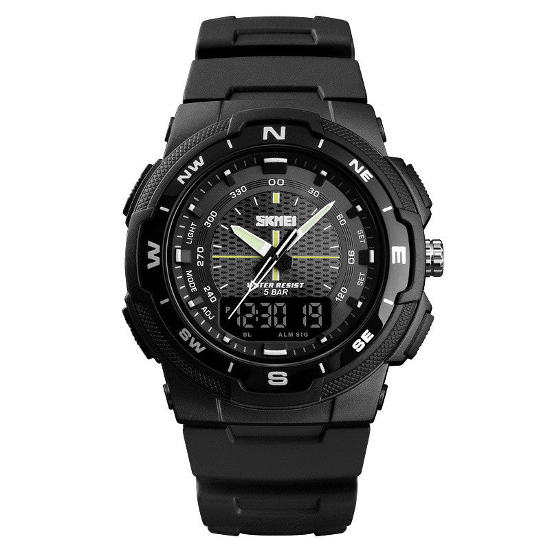 Men's Dual Display Sport Watch – 50M Waterproof, Japanese Movement