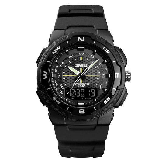 Men's Dual Display Sport Watch – 50M Waterproof, Japanese Movement