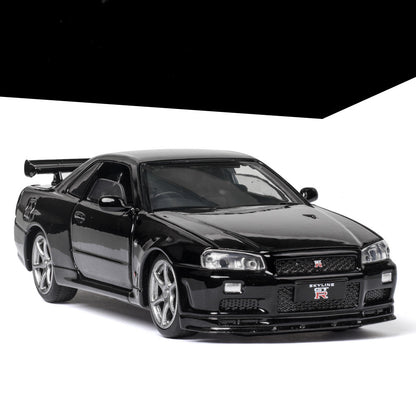 1:32 Nissan Skyline GTR34 Die-Cast Model Car - Sound & Light
