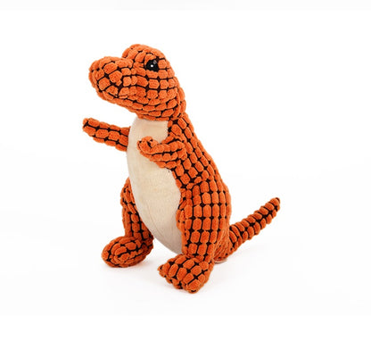 Dinosaur Plush Squeaky Dog Toy | Soft Corn Velvet Chew Toy 25cm & 50cm