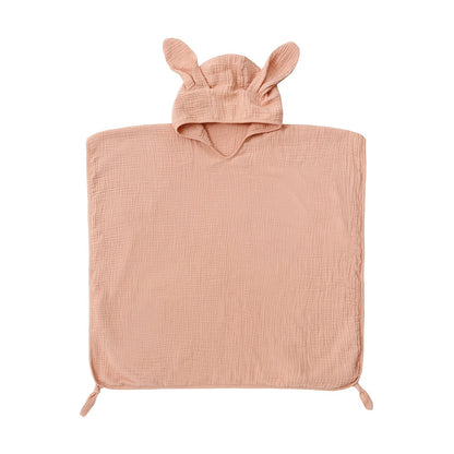 Children's 4-Layer Cotton Gauze Hooded Bath Towel | Wearable Poncho