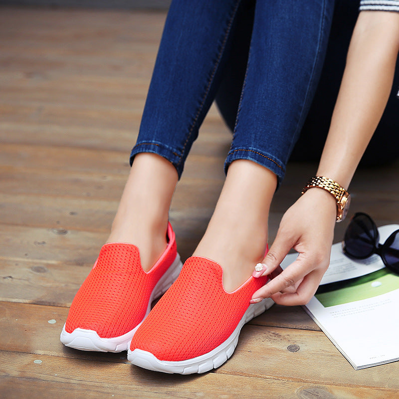 Women's Lightweight Walking Shoes – EVA Flat Trainers, 4 Colours