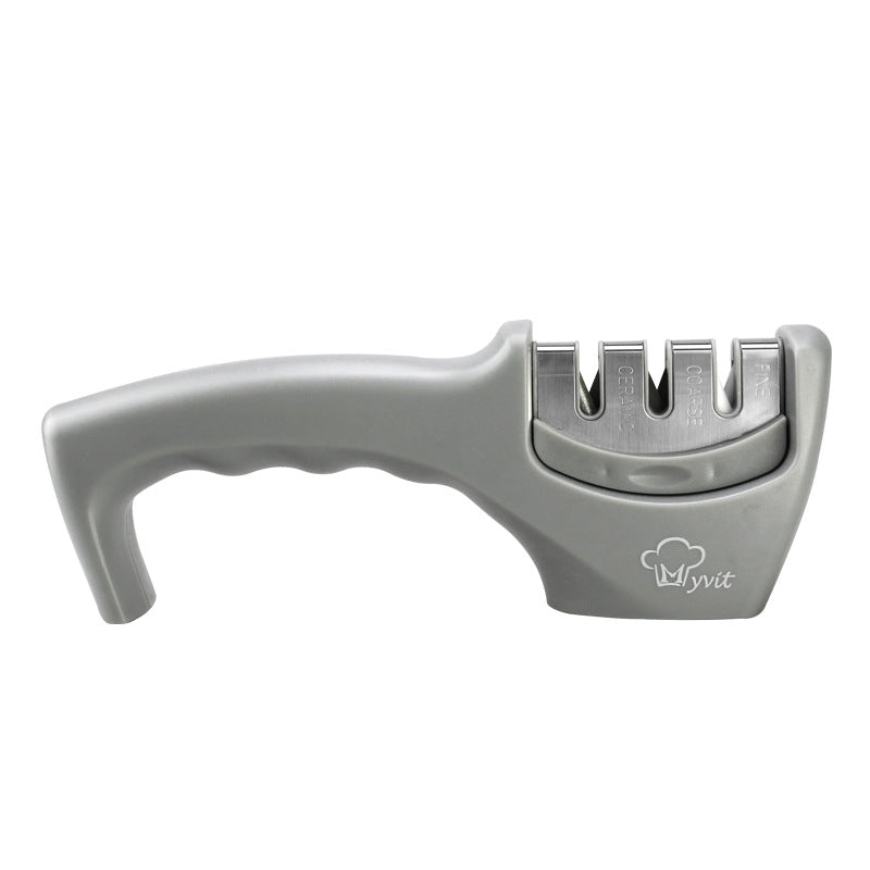 Knife Sharpener — Pull-Through Whetstone Sharpener with Tungsten Steel & Diamond Rods